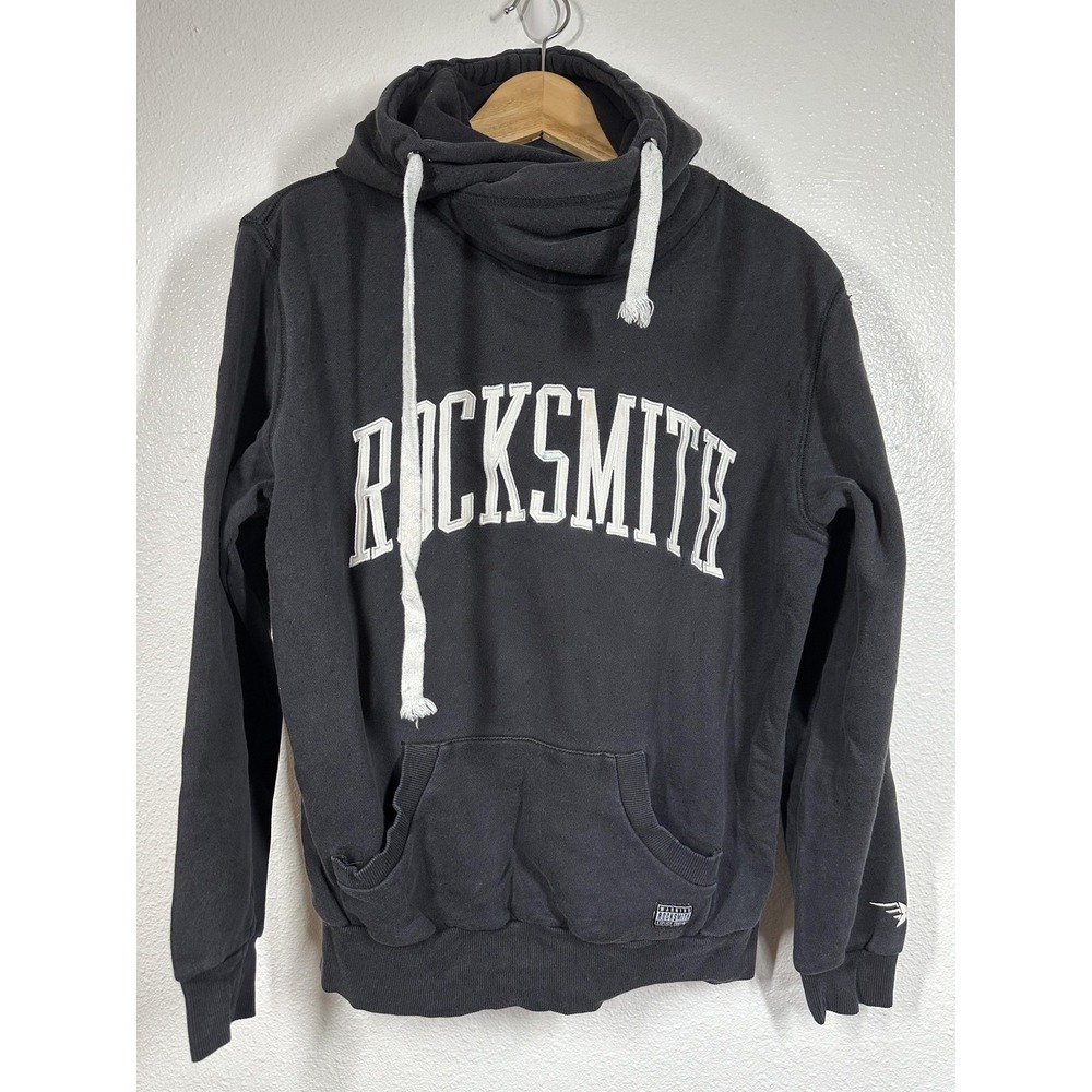 Rocksmith Hoodie Mens Large Black Cowl Neck Pullover Kangaroo Pocket Streetwear‎